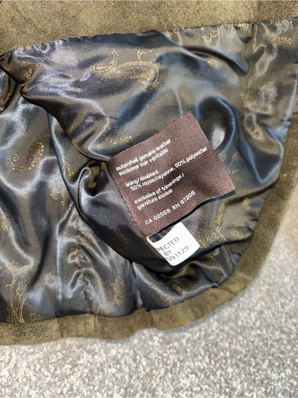 SizeS-100%GenuineLeather-DANIER-Y2K Women's Olive Suede Blazer Jacket - Picture 7 of 10
